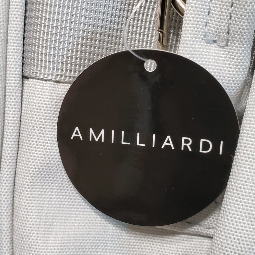 NWT AMILLIARDI Diaper bag backpack gray canvas - Picture 10 of 14